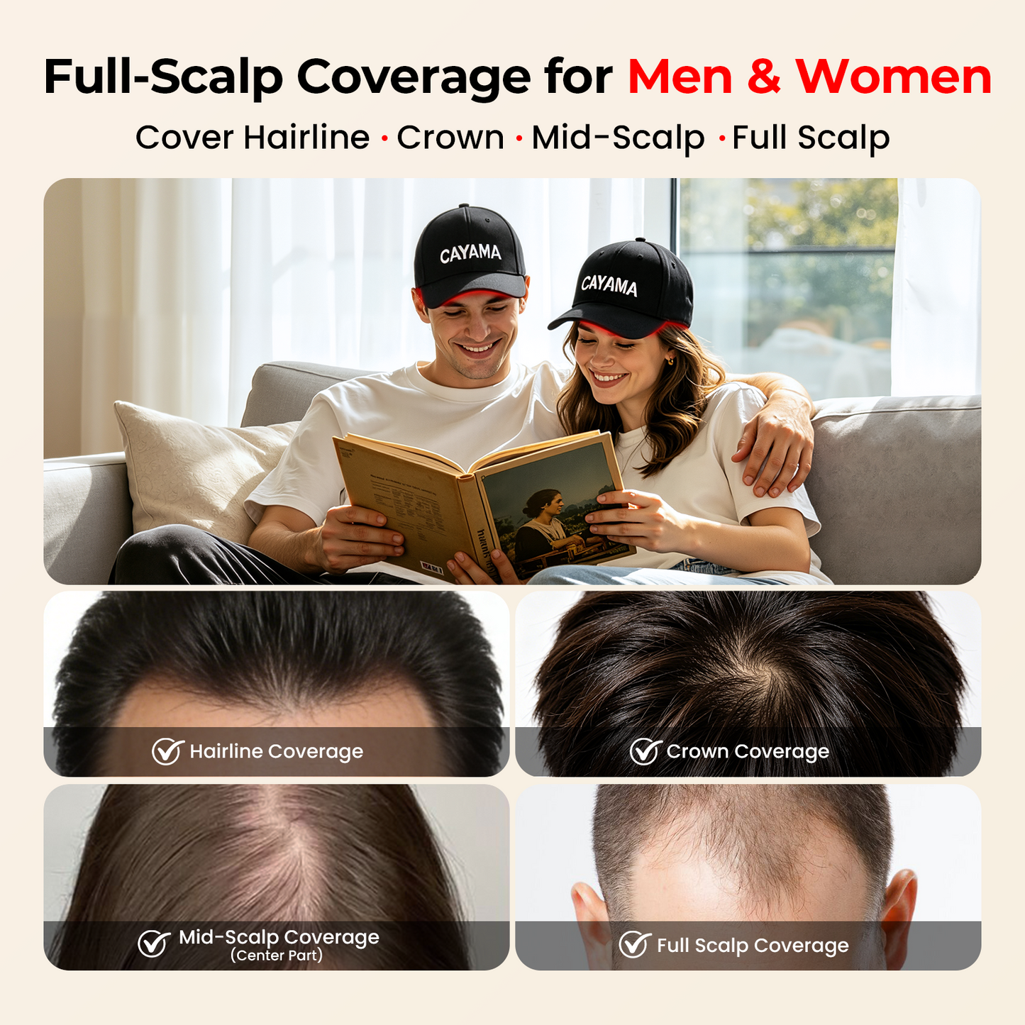 CAYAMA Red Light Hair Growth Cap – Full-Scalp Coverage for Men & Women